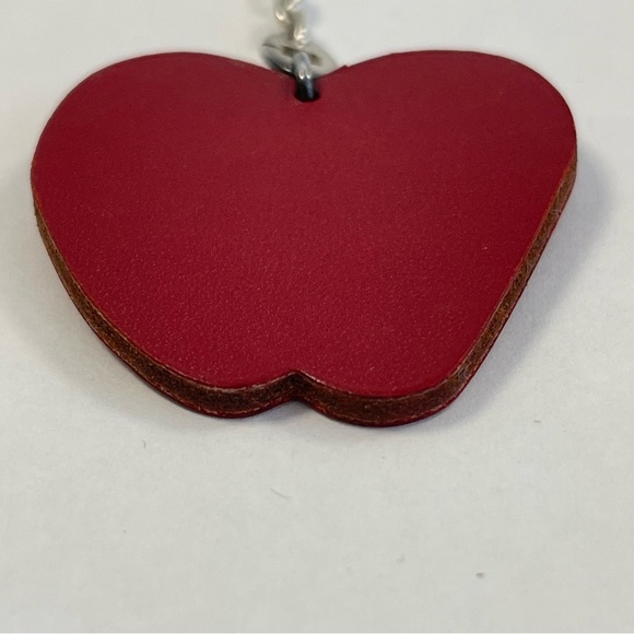 Hermes Bag Charm Leather Apple on Silver-tone Chain - Preloved - Picture 4 of 14